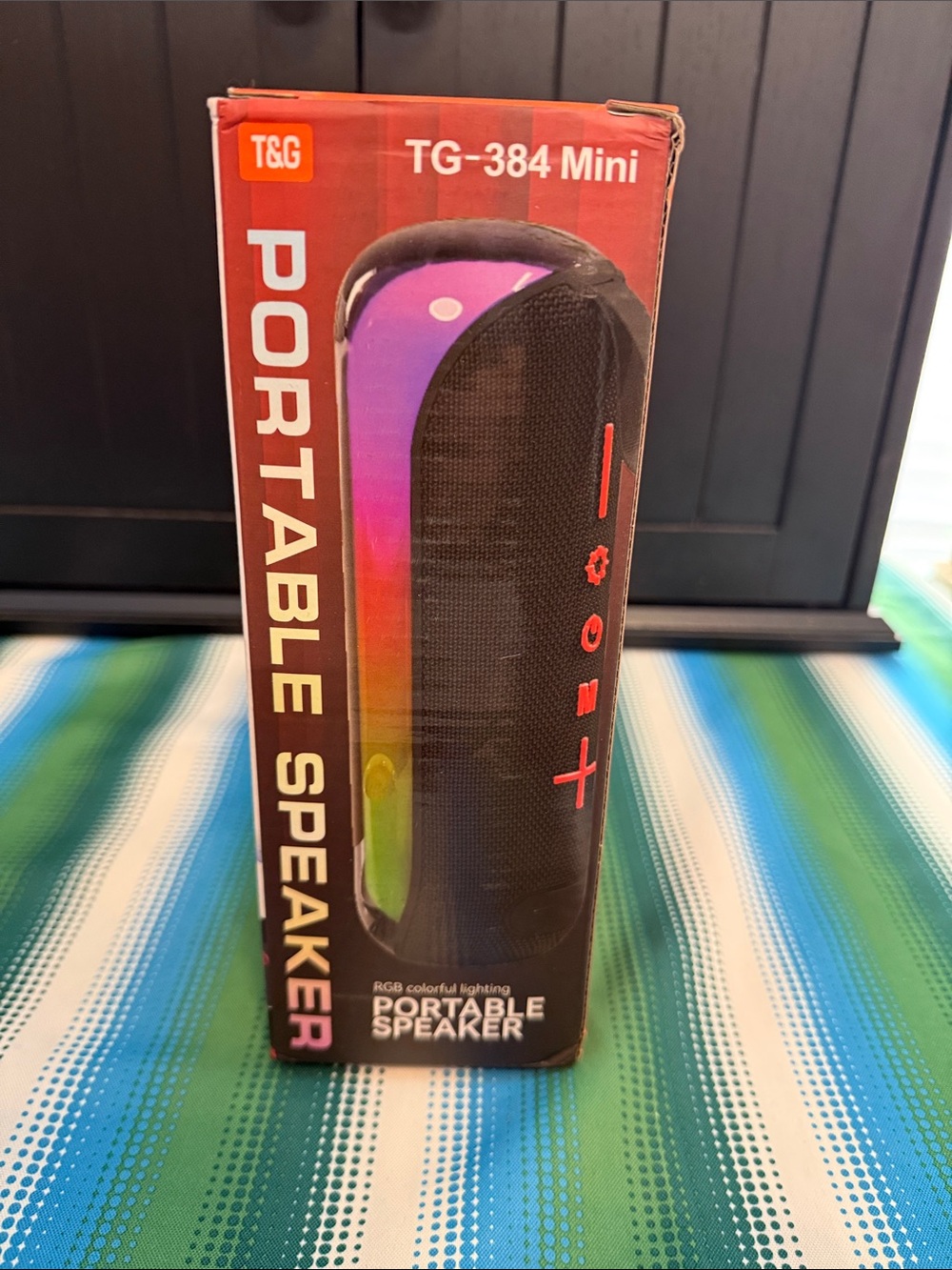 T&G Portable Bluetooth Speaker with RGB Gradient Lighting - Black